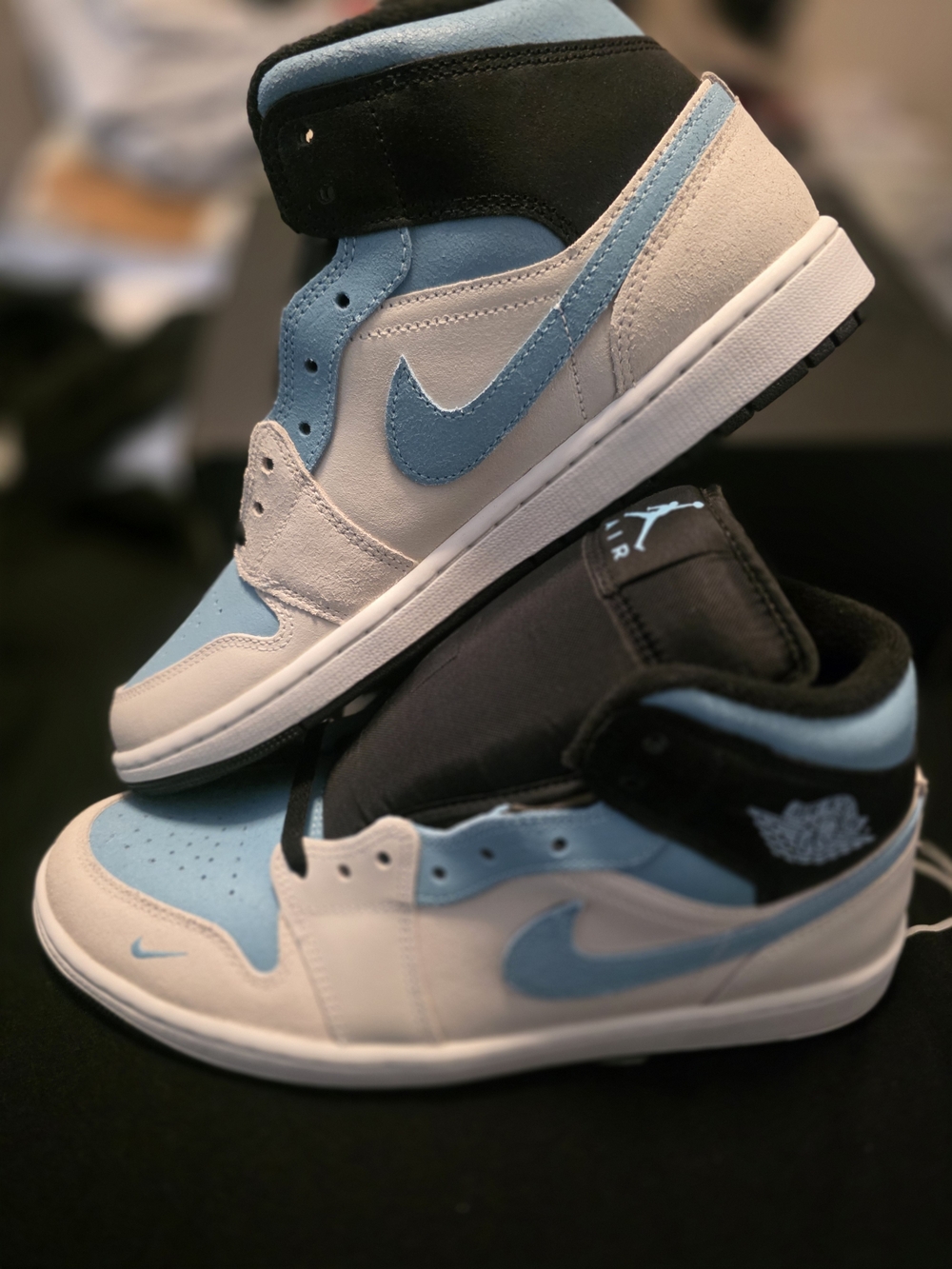 🔥 Nike Air Jordan 1 Mid SE Shoes Blue Chill Summit White Men's Size 10 NEW 🧊